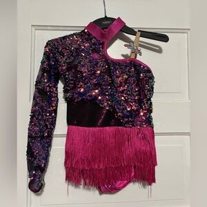 Revolution Kids Dance Costume in Black and Pink/Purple  Shades